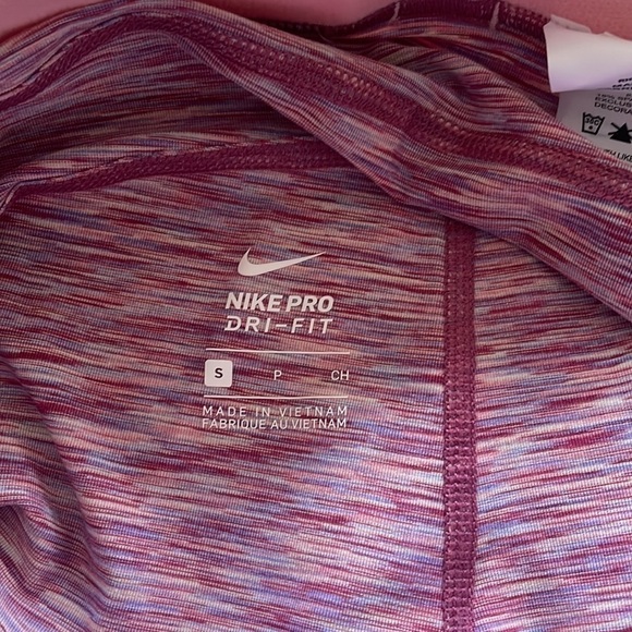 Brand New Nike Pro Dri-Fit Tight Fit Crop Length Training Pink Multi Leggings - Picture 12 of 13